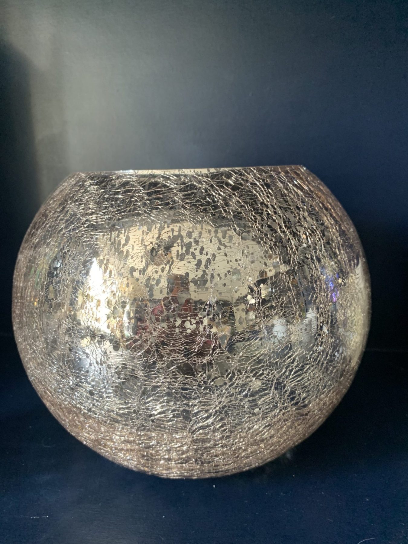Silver crackle vase